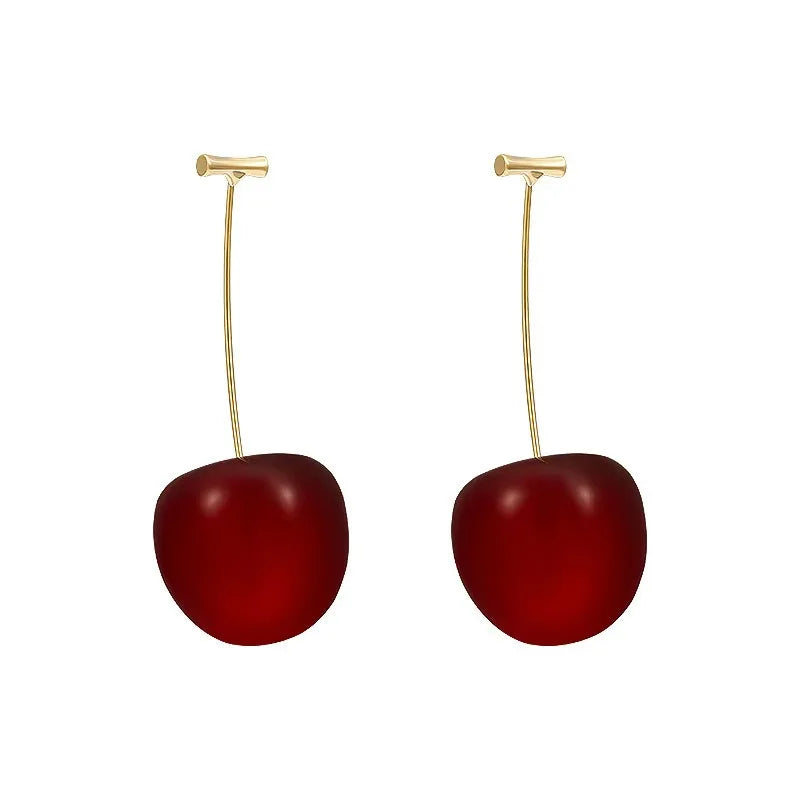 sweet cherry drop dangle earrings, fruit design - view 5