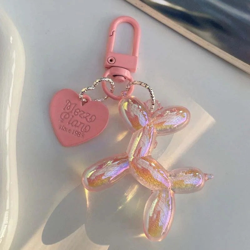 candy colour balloon dog keychain and bag charm - view 1