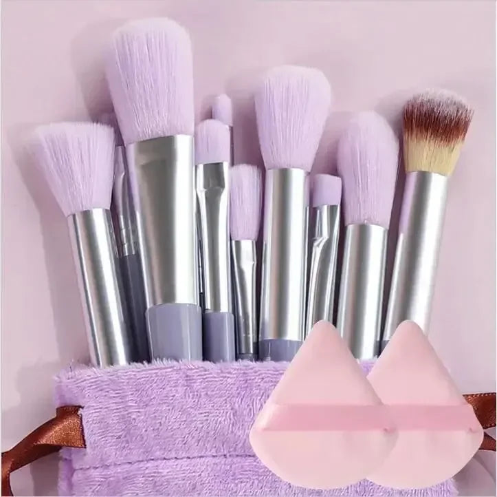 Set of 13 premium synthetic nylon makeup brushes from Prime Deal Zone, featuring soft, cruelty-free bristles for foundation and blush.
