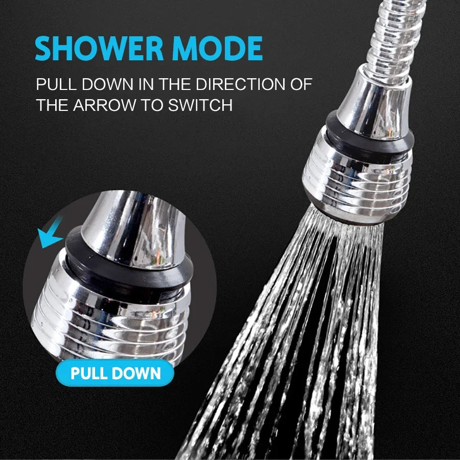 Stainless steel kitchen faucet sprinkler by Prime Deal Zone with water-saving device, rotating splash-proof extender and bubbler attachment.