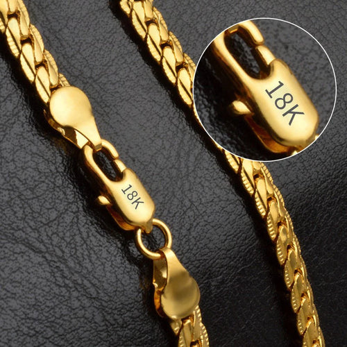 925 sterling silver 6mm sideways chain necklace in gold or silver