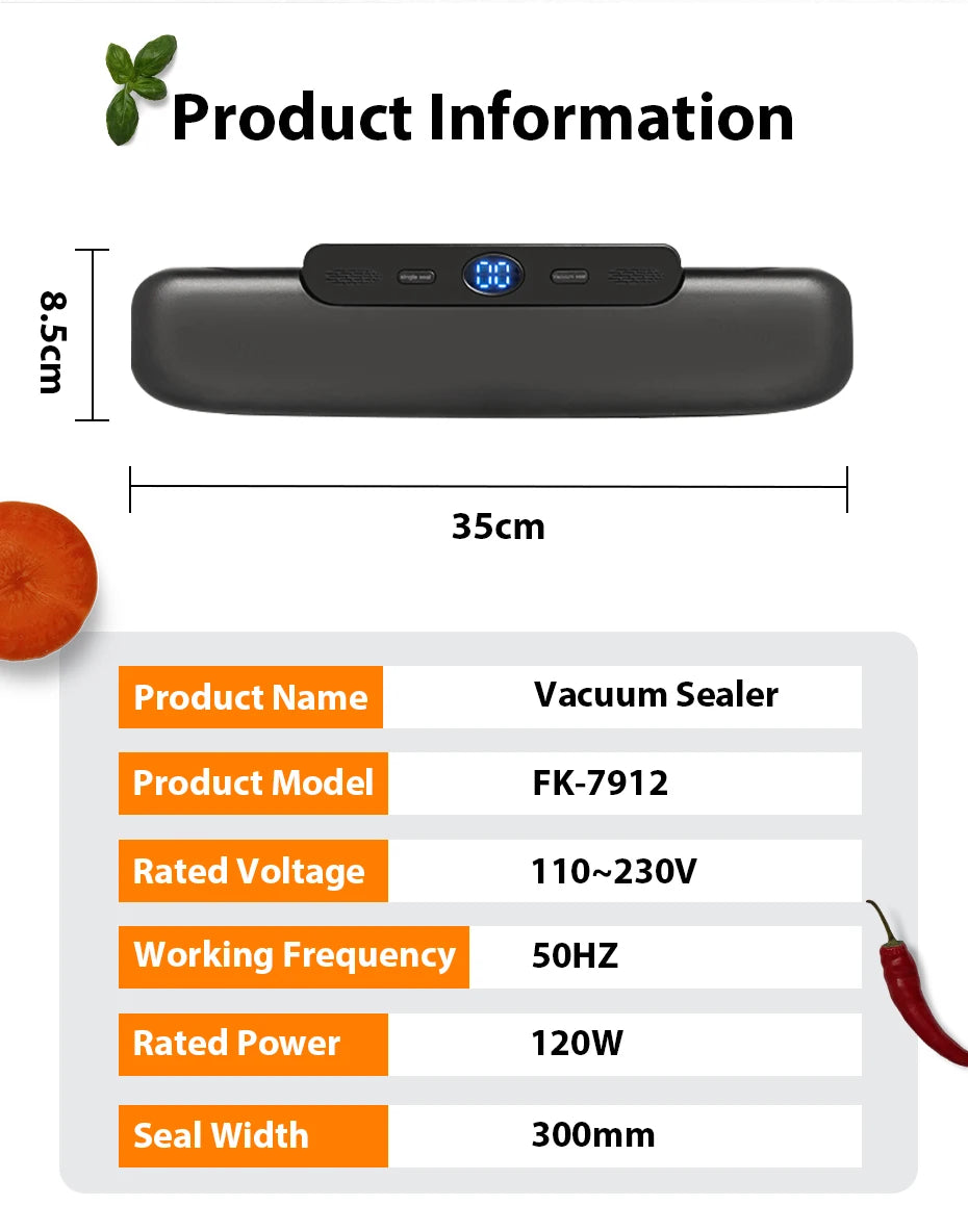 Prime Deal Zone SaengQ vacuum sealer packaging machine with digital controls and included vacuum bags for food sealing.
