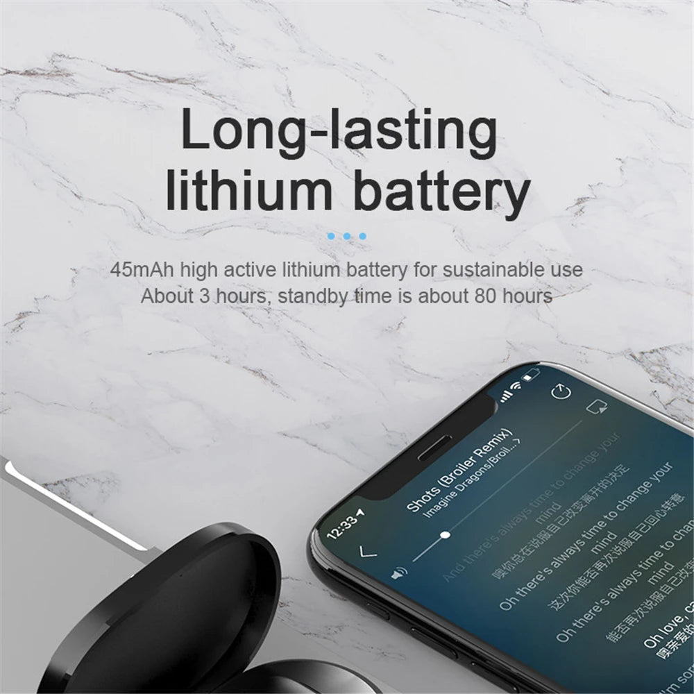 Wireless Bluetooth earphones with LED display, touch controls, stereo sound for Xiaomi and Huawei, by Prime Deal Zone.