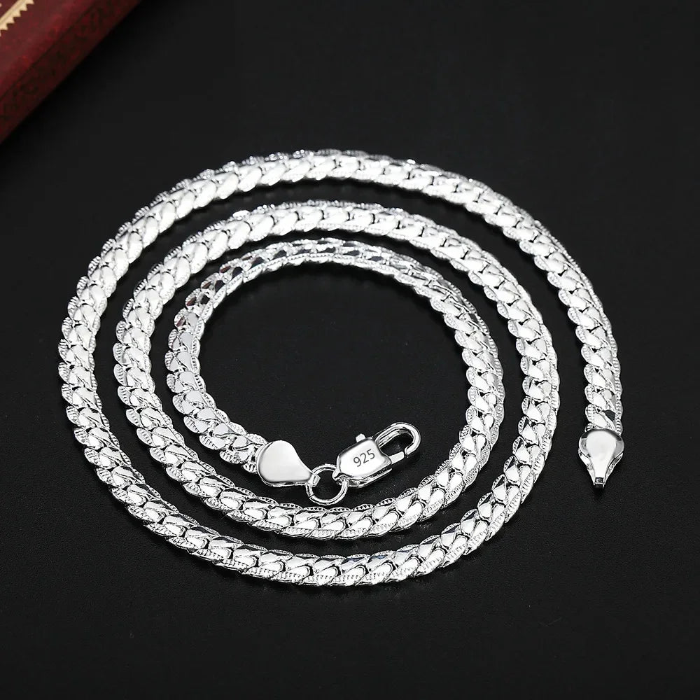 stainless steel 6mm chain necklace, unisex - view 2