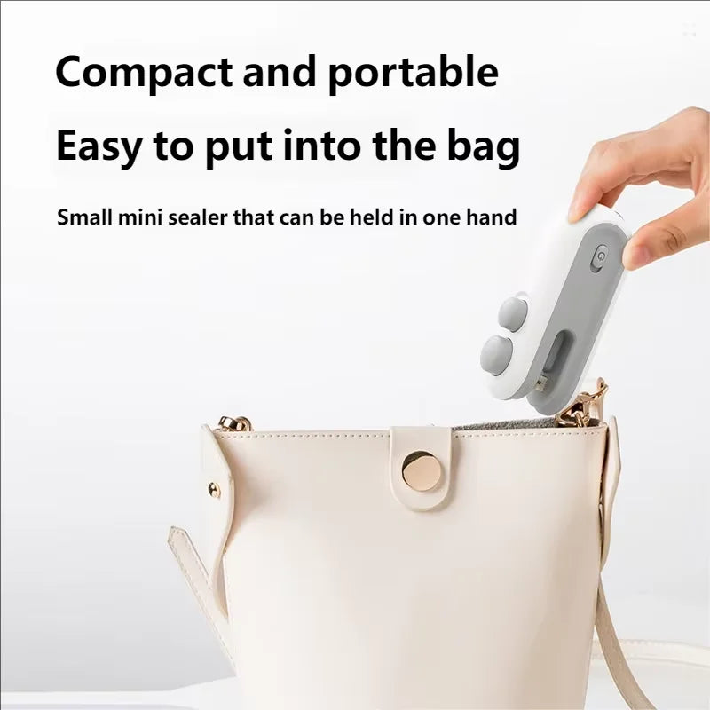 Prime Deal Zone HOMEFISH mini handheld USB rechargeable food sealer sealing plastic storage bags with clip for fresh preservation