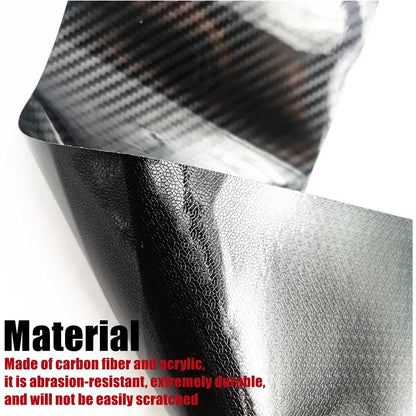 Prime Deal Zone 3D car carbon fiber sticker for auto door sills and side mirrors, waterproof, anti-scratch protective tape in black.