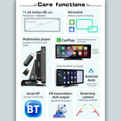Portable Prime Deal Zone Pionray 7/10-inch Android Auto CarPlay screen for car radio and wireless Apple CarPlay compatibility.
