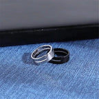 stainless steel minimalist band ring - view 10