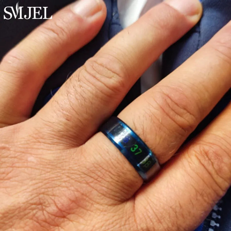 stainless steel body temperature display ring - view 11