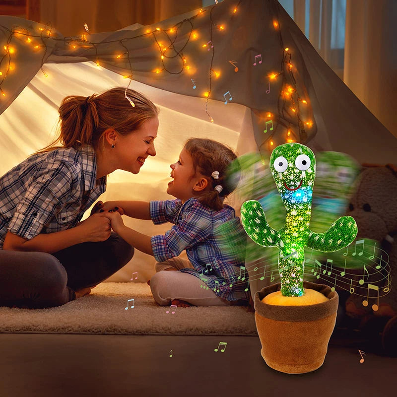 Dancing cactus plush toy with speaker, talking and repeating lyrics, soft stuffed toy for kids, by Prime Deal Zone.