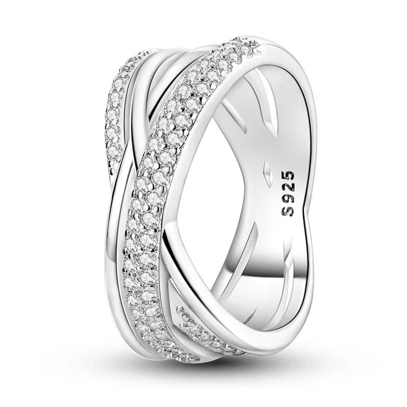 925 sterling silver X ring detail shot