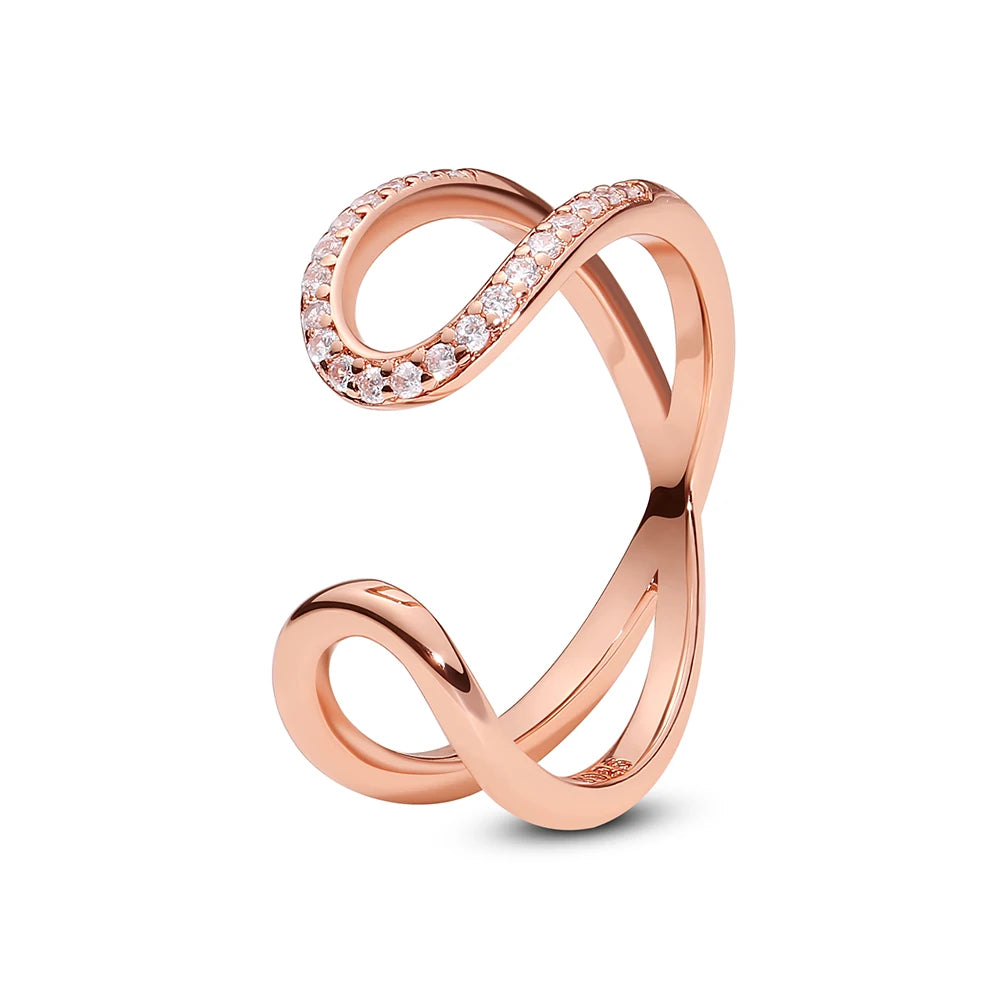 925 Sterling Silver Crown Heart Ring with Zircon