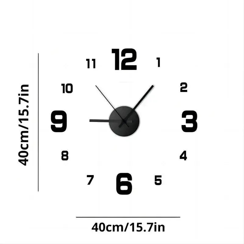 Creative frameless DIY wall clock decal from Prime Deal Zone, silent clock design for living room or office wall decoration.