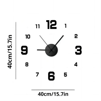 Creative frameless DIY wall clock decal from Prime Deal Zone, silent clock design for living room or office wall decoration.