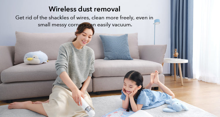 Xiaomi Mijia portable handheld vacuum cleaner with cyclone suction, mini wireless dust collector for home and car cleaning.