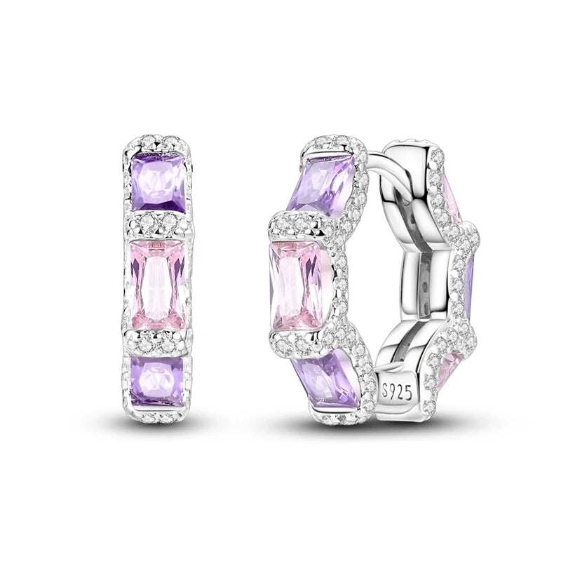 925 Sterling Silver Zircon Drop Earrings — Four-Leaf Clover & Star Designs