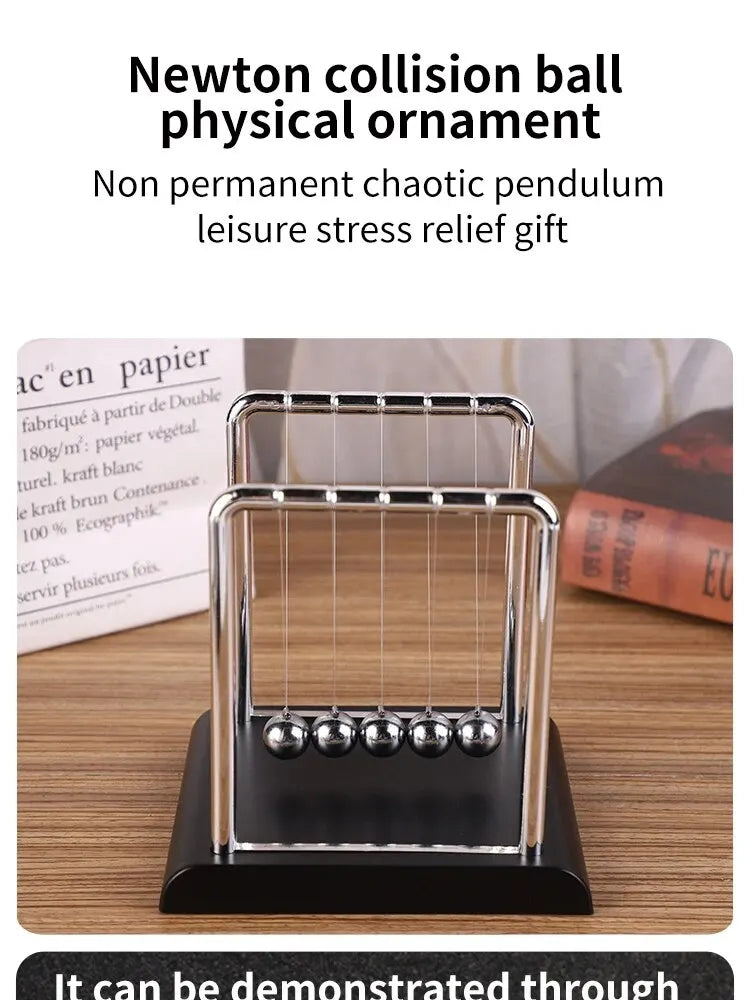 Prime Deal Zone Newton's Cradle balance steel balls, desktop physics science toy for stress relief and home decoration.