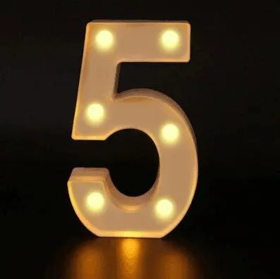 Prime Deal Zone luminous alphabet LED lights for home decor, featuring a number and letter lamp for parties, birthdays, and Christmas.
