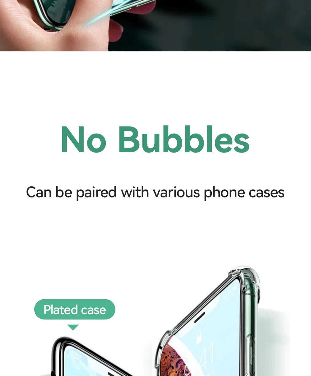 Joyroom tempered glass screen protector for iPhone 17, 16, 15 Pro Max, full screen HD glass protection for smartphones.