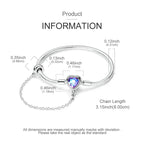 925 Sterling Silver Heart Zircon Snake Chain Bracelet — Multiple Designs, 17–20cm