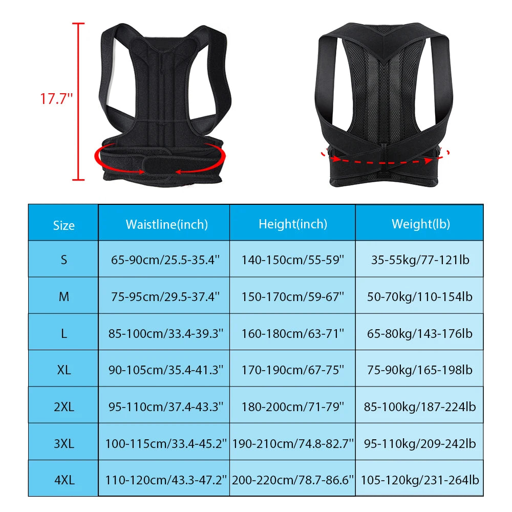 Adjustable back posture corrector brace from Prime Deal Zone designed for men and women to support spine alignment.