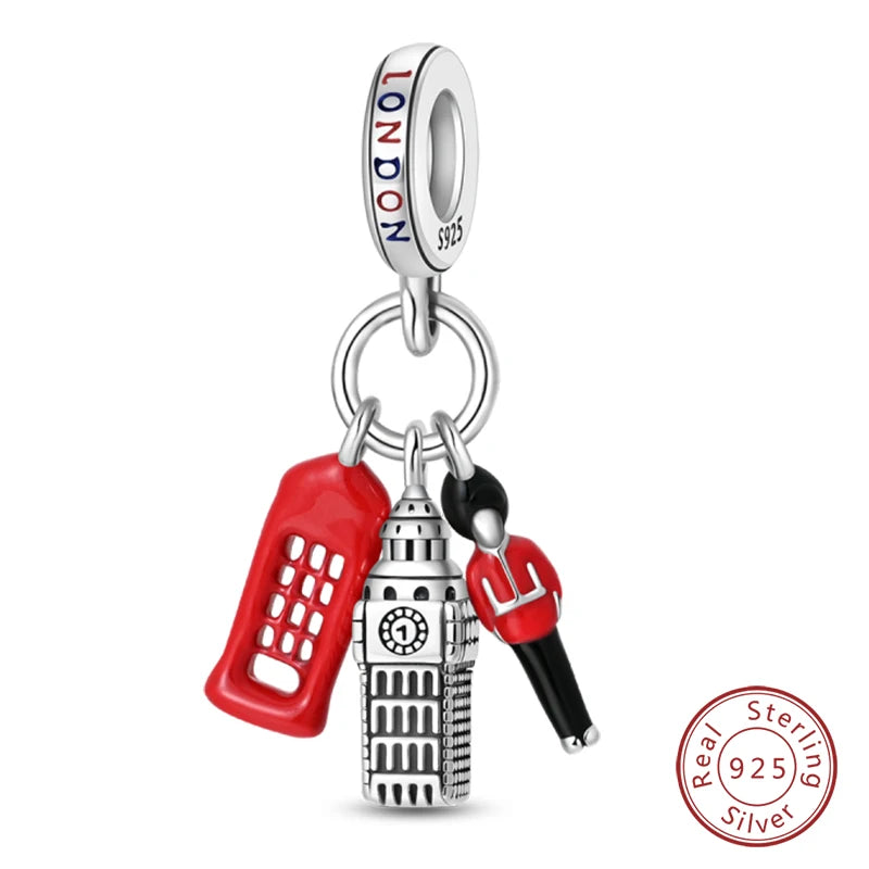 925 Sterling Silver Red Wine & Chili Charm Beads