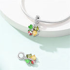 925 Silver-Plated Butterfly Charm Beads, Multicolour