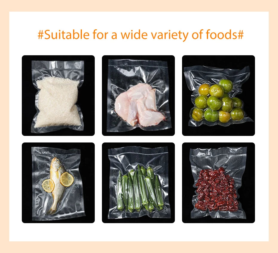 Prime Deal Zone SaengQ vacuum sealer machine with digital controls and included vacuum bags for food sealing and preservation.
