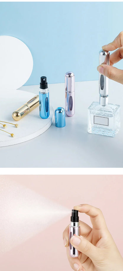 Prime Deal Zone 5ml portable perfume refill bottle with spray pump, compact empty cosmetic atomizer for travel and scent on the go