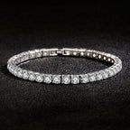 925 sterling silver CZ tennis bracelet, 4mm links - view 3