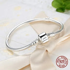 925 sterling silver snake chain bracelet, smooth - view 2