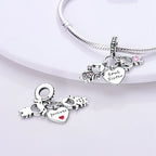 925 sterling silver charm beads, hearts and sweet love designs - view 15