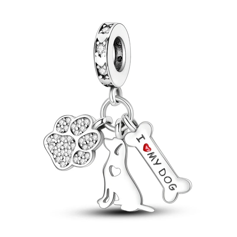 925 Sterling Silver Charm Beads — Mixed Dangle Designs