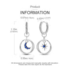 925 Sterling Silver Butterfly & Hoop Earrings — Coloured Zircon Accents