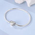 925 Sterling Silver Heart Zircon Snake Chain Bracelet — Multiple Designs, 17–20cm