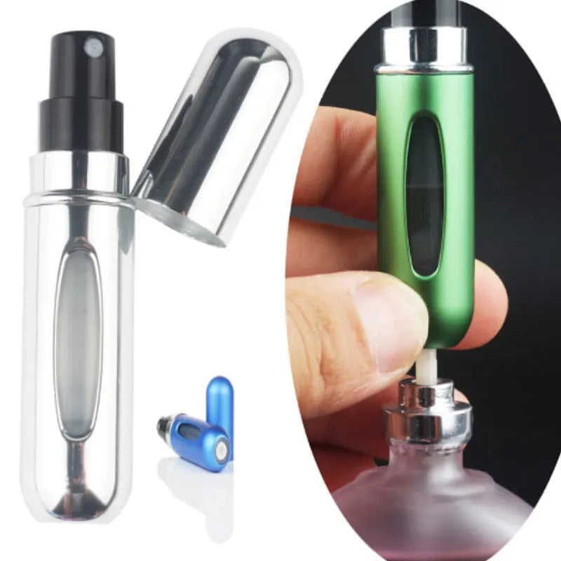 Portable 5ml perfume refill bottle by Prime Deal Zone, mini spray atomizer for travel, empty cosmetic container with scent pump
