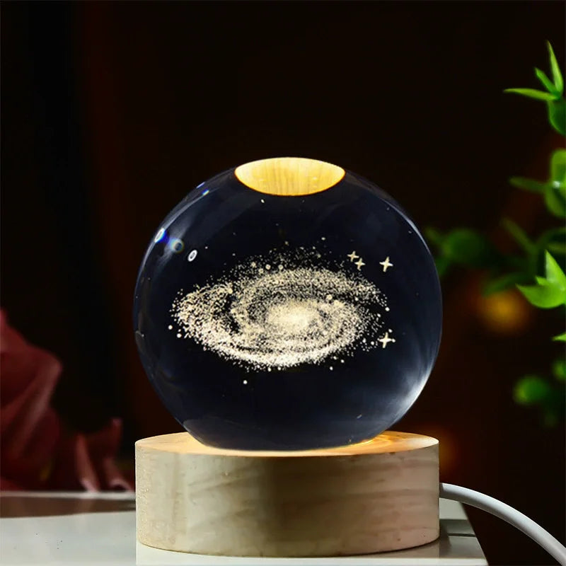 Prime Deal Zone crystal ball featuring 3D Saturn, Moon, and planets design, ideal for home decor and Valentine's Day gift.