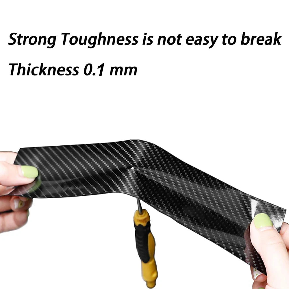 Prime Deal Zone 3D Car Carbon Fiber Sticker for auto door sills and side mirrors, waterproof black anti-scratch tape, 1-10M length