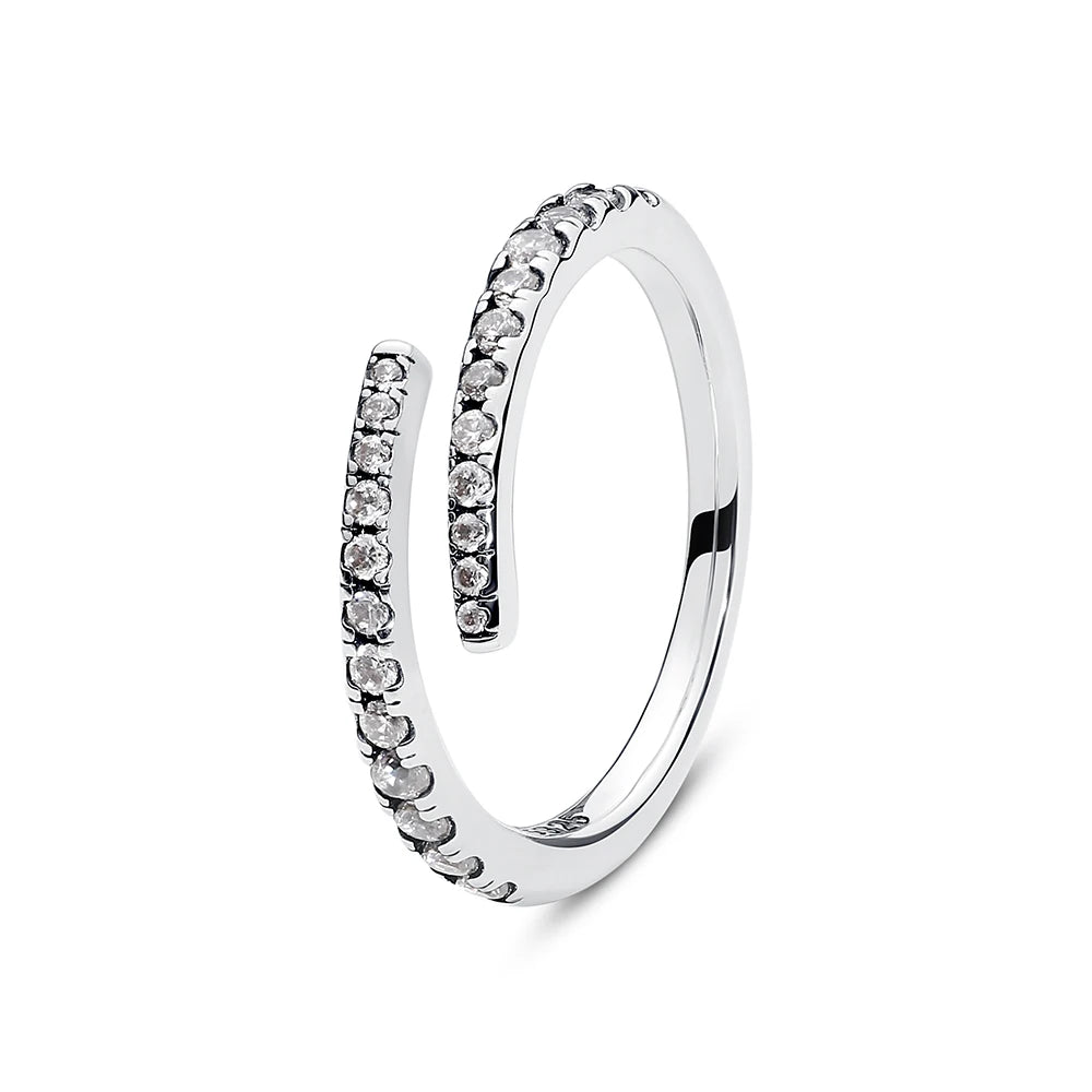 925 Sterling Silver Crown Heart Ring with Zircon