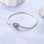 925 Sterling Silver Heart Zircon Snake Chain Bracelet — Multiple Designs, 17–20cm