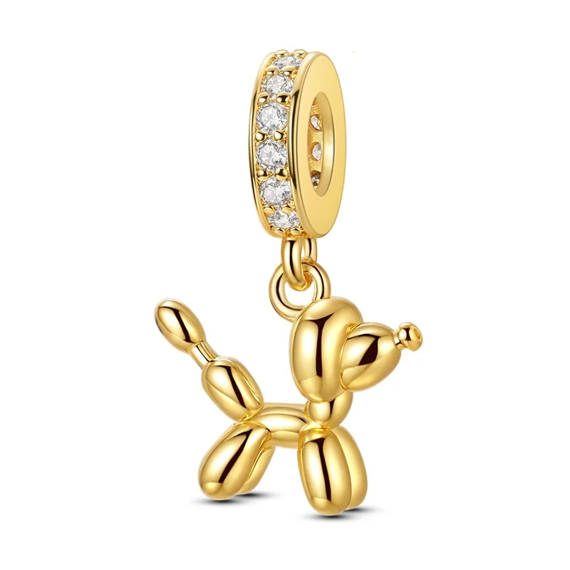 925 Sterling Silver Gold-Tone Charm Beads — Crosses, Bows & Mixed Designs