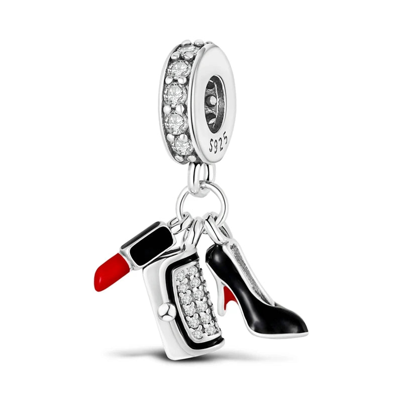 925 Sterling Silver Charm Beads — Mixed Dangle Designs