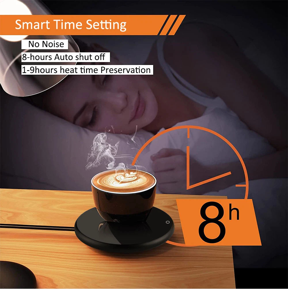 Prime Deal Zone USB mug warmer with electric cup heater, thermostatic heating coaster for coffee, tea, and milk in office or home.