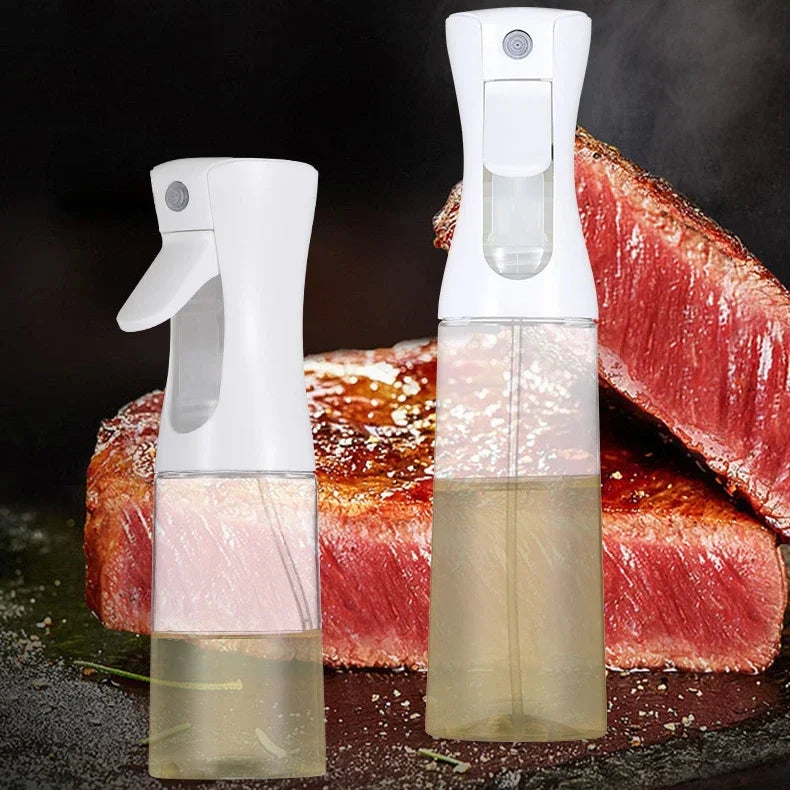 Prime Deal Zone oil spray bottle for kitchen, BBQ, camping with transparent container for olive oil, vinegar, soy sauce, and baking use.