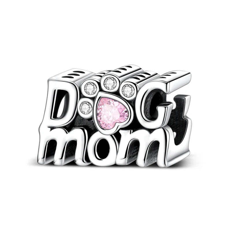925 sterling silver pet and animal charm beads, dogs paws and hearts - view 8