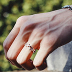 silver-plated vintage branch and thorn couple ring - view 6