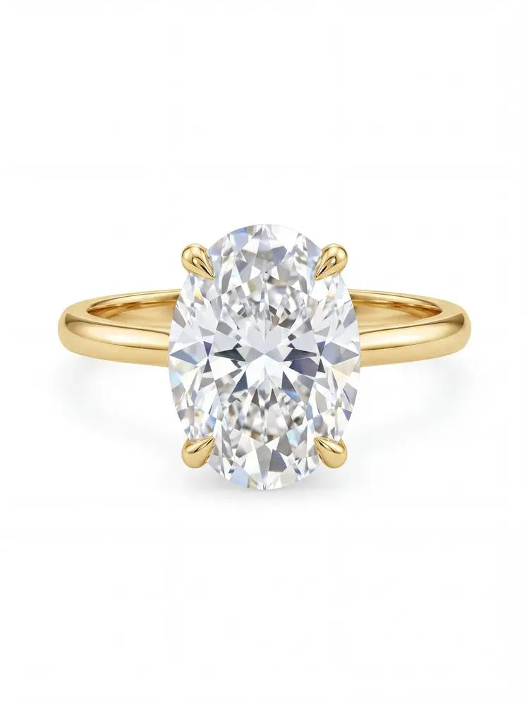 925 sterling silver oval zircon ring, prong set - view 5