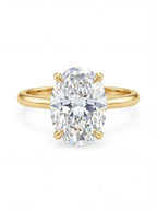 925 sterling silver oval zircon ring, prong set - view 5