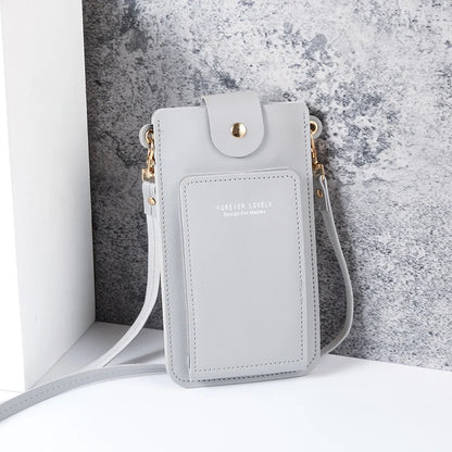 Prime Deal Zone 2024 solid color women's shoulder bag with mobile phone and card slots, stylish and compact for everyday use.
