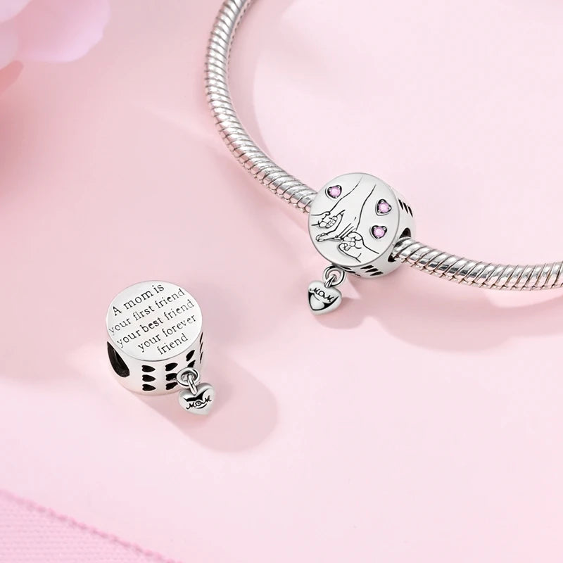 925 sterling silver charm beads, love family and life designs - view 9